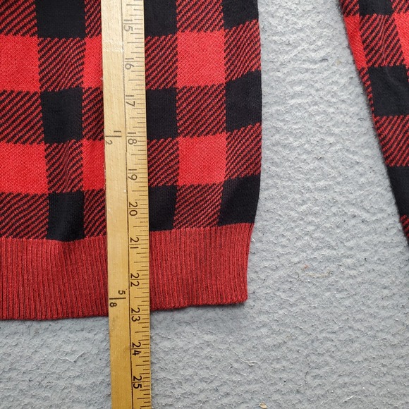 Express Sweater Women 2XS Multi Buffalo Plaid Ribbed Cuff/Hem Crew Neck Pullover - Picture 3 of 6